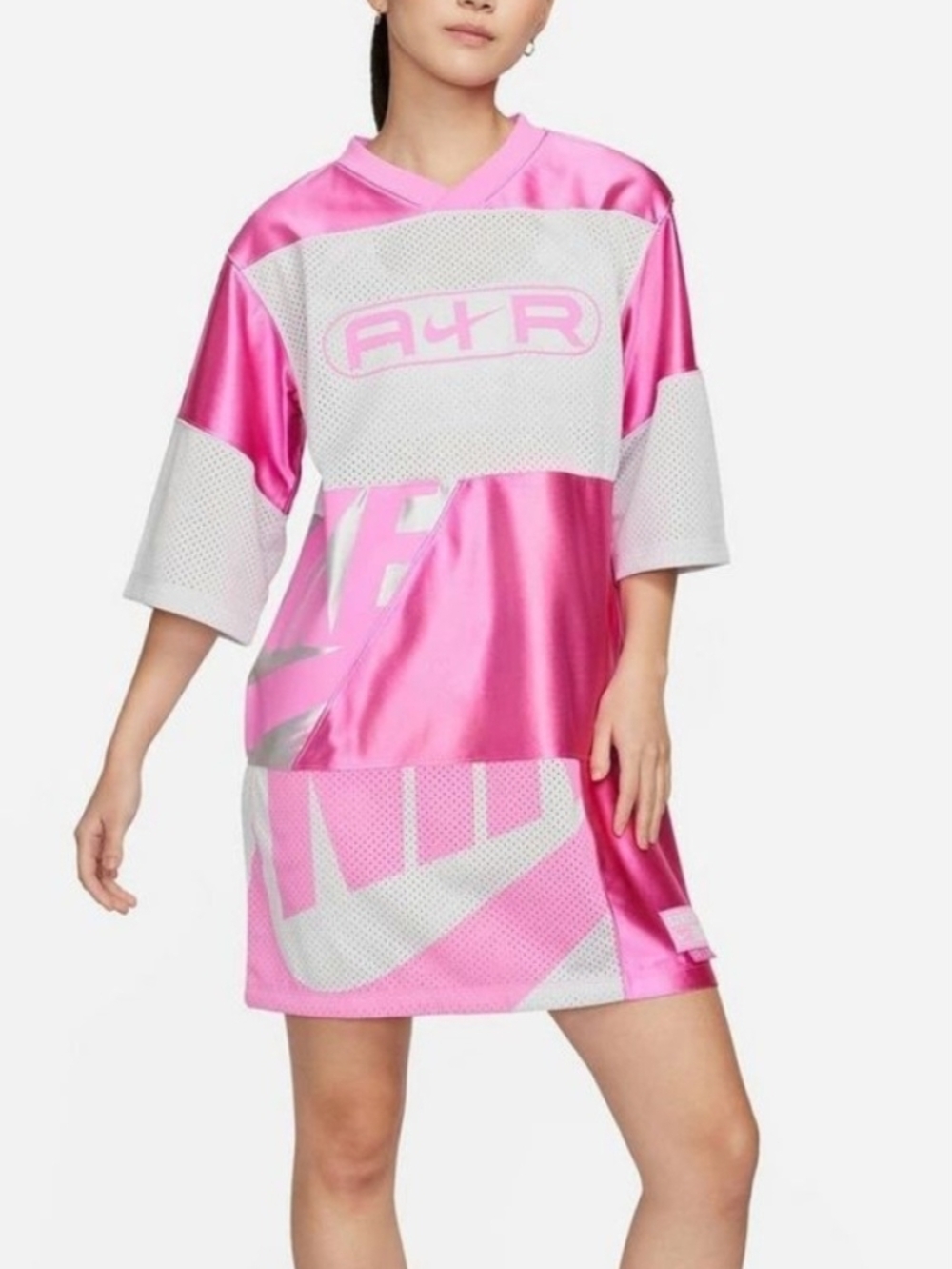 Nike Pink and White Air Jersey Dress SIZE  M ( NEW WITHE TAG )
